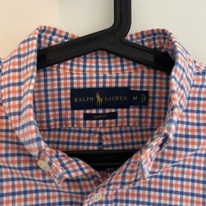 Ralph Lauren Men's Casual Checkered Shirt - Blue and Orange